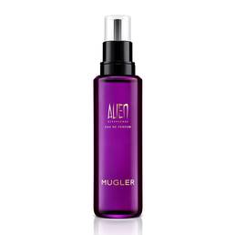 Alien Hypersense perfume refill bottle with black pump on a white background