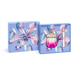 Mugler Alien Pulp Eau de Parfum gift set for Mother's Day 2026, including a 30ml refillable talisman bottle and a 10ml refillable travel size in a luxury purple gift box.