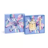 Mugler Alien Goddess Eau de Parfum gift set for Mother's Day 2026, including a 30ml refillable talisman bottle and a 10ml refill travel spray in a luxury purple gift box.