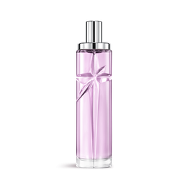 New Starlicious Berry Liorice packshot, a crystal-clear bottle filled with a light pink juice which captures the summer light in a carved shooting star, its facets shining bright beneath a sleek silver cap.