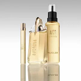 Alien Goddess perfume bottle with matching travel spray and refill bottle