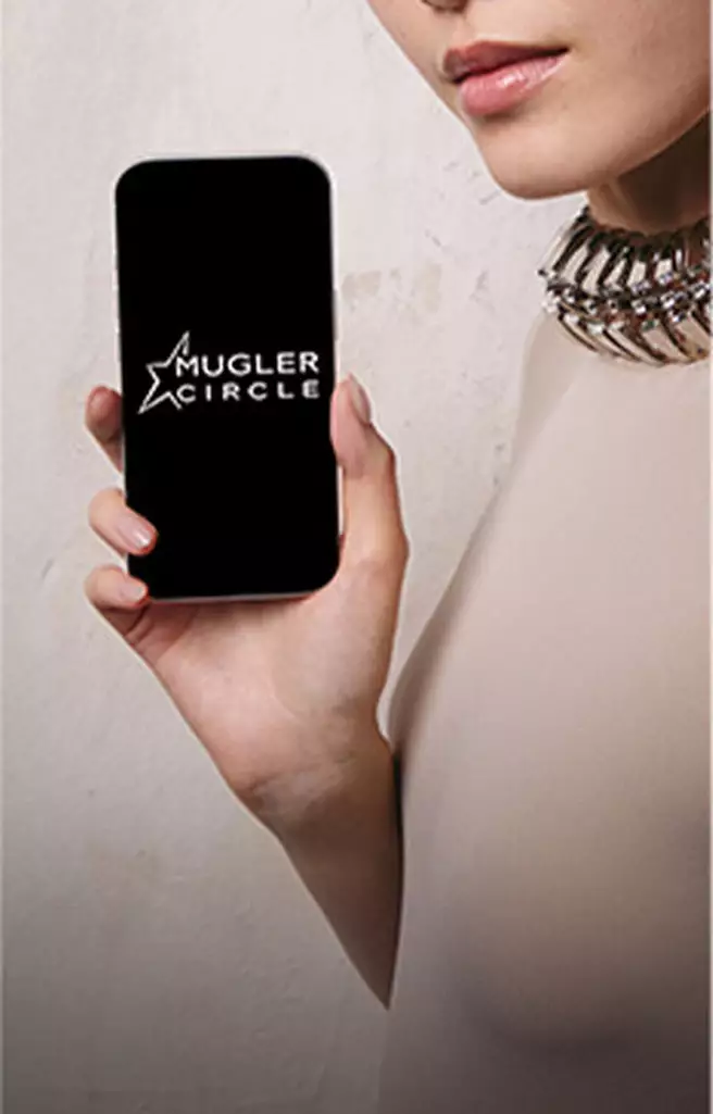 Model holding a phone