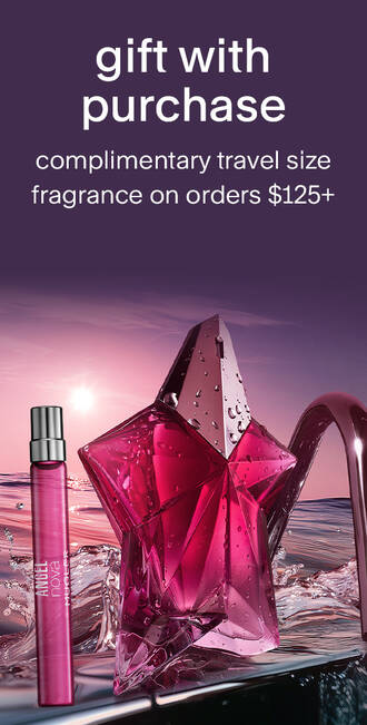 choice of complimentary 10ml travel size fragrance on orders $125+