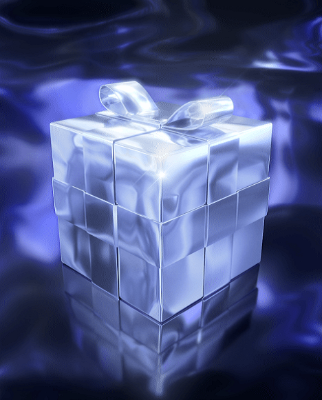 A silver gift box