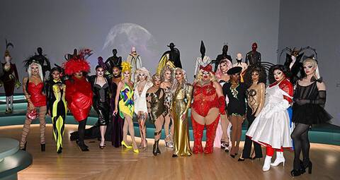 Cast of RuPaul's Drag Race visits the Mugler Exhibition at Brooklyn Museum