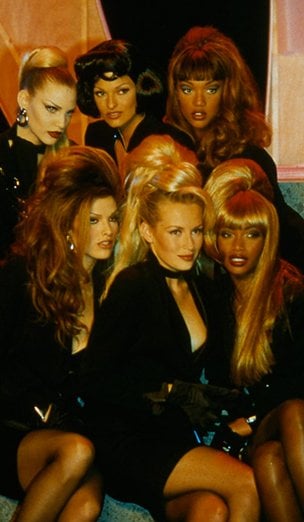 Throwback shot of models at Mugler fashion show